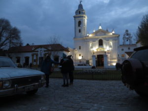 Pilar Church iluminated at night