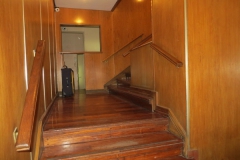 Details of the small 4 step stairs in the building entrance hall.