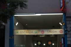 A second view of the Recoleta mall car parking entrance .Uriburu street Recoleta.